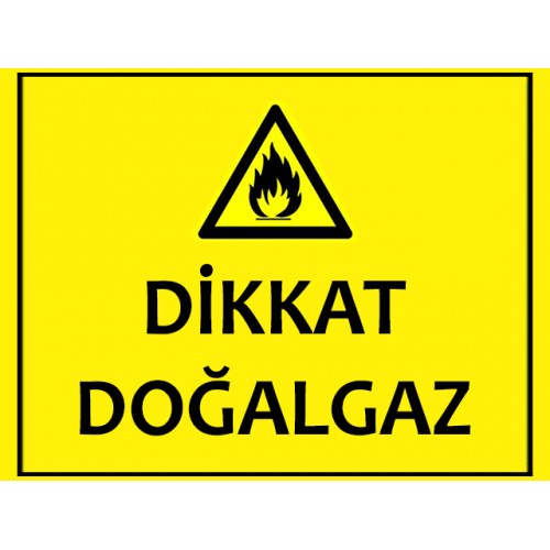 Dikkat Doğalgaz Uyarı Levhası