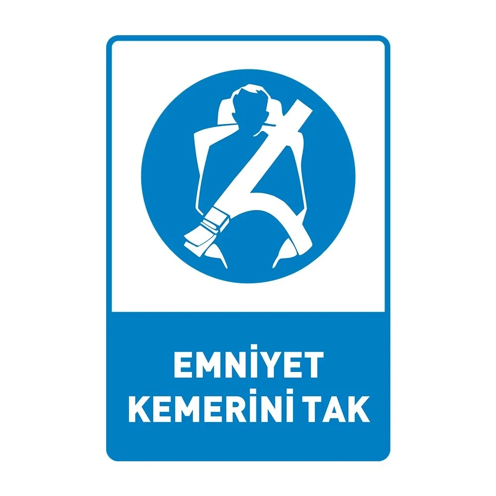 Emniyet Kemeri Tak Uyarı Levhası