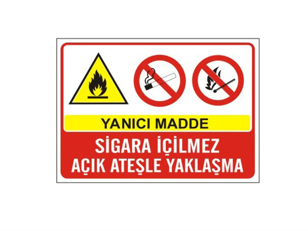 Sigara Ve Ateşle Yaklaşma Uyarı Levhası - Güvenlik Tabelası