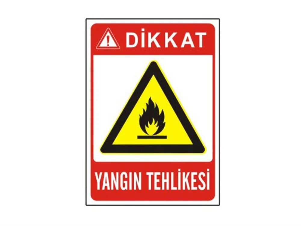 Yangın Tehlikesi Uyarı Levhası - Güvenlik Tabelası