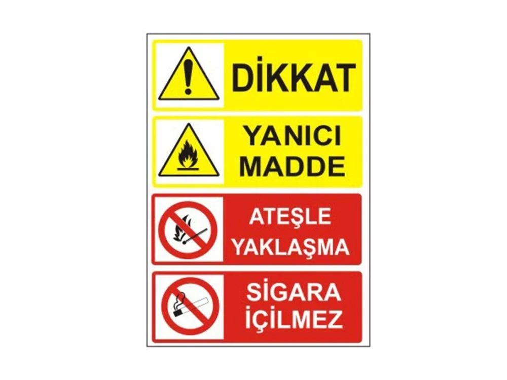 Yanıcı Madde Uyarı Levhası - Güvenlik Tabelası