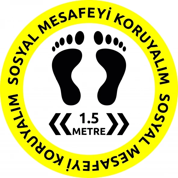 Sosyal Mesafe Etiketi Laminasyonlu - Güvenlik Tabelası
