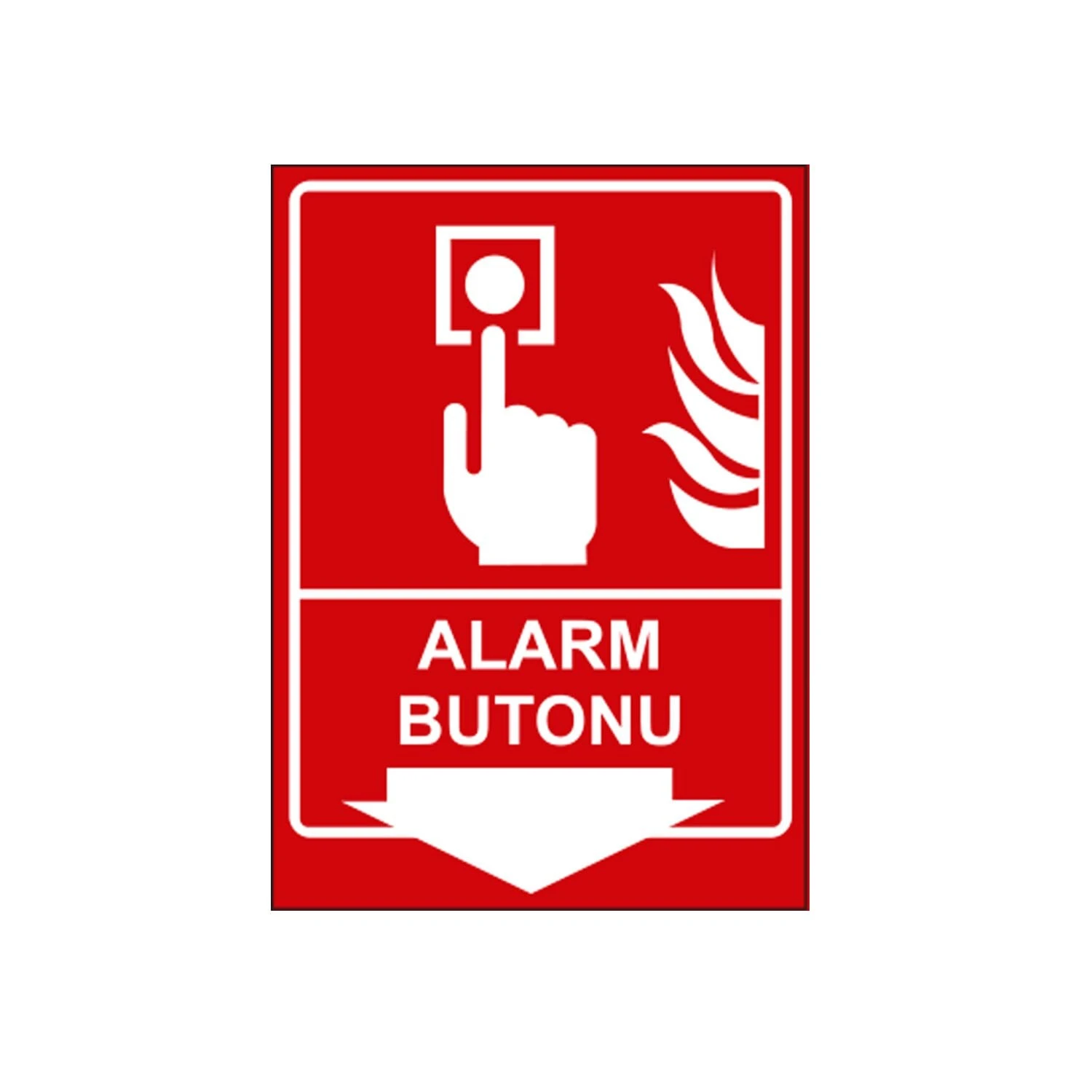 Alarm Butonu Uyarı Levhası - Güvenlik Tabelası